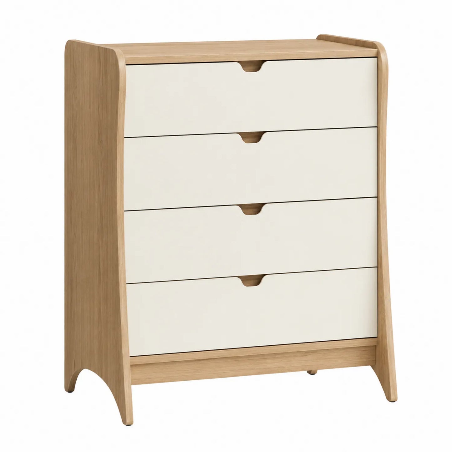 Cajonera de madera y MDF con 5 cajones crema 80x40x95 cm