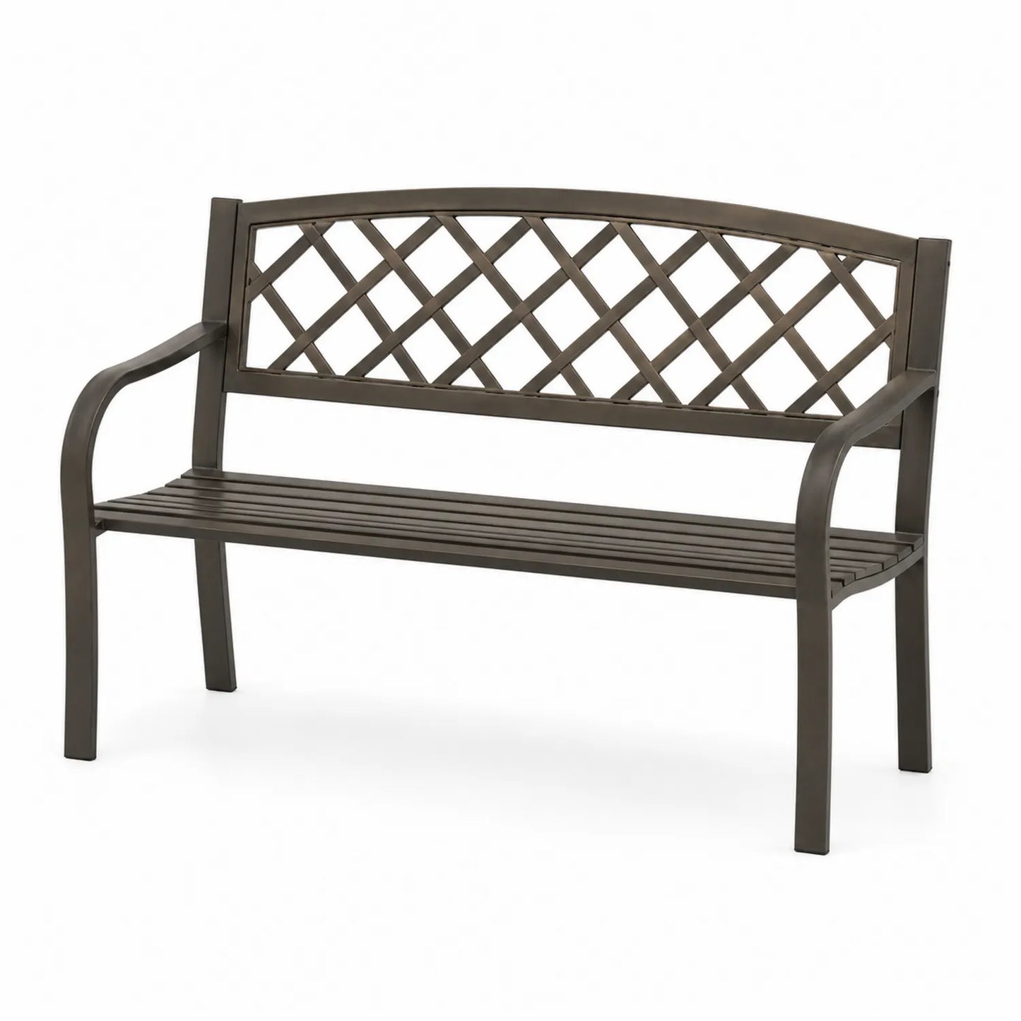 Banco de Metal Marrón para Exteriores 120x60x80 cm