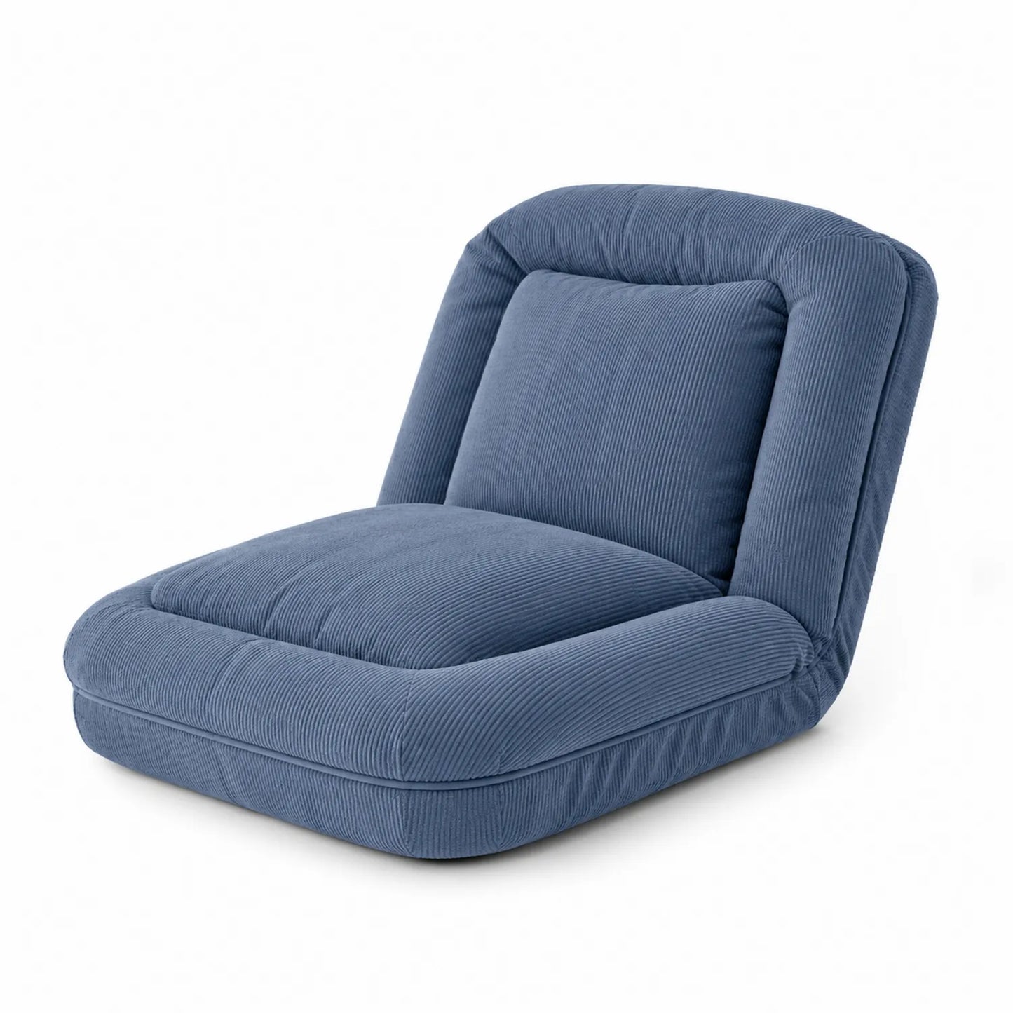 Silla de suelo ajustable de pana azul