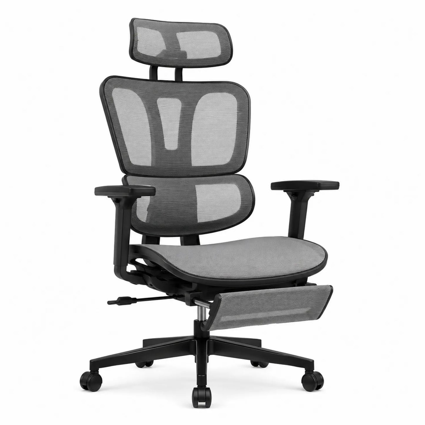 Silla de oficina ergonómica con reposacabezas de malla