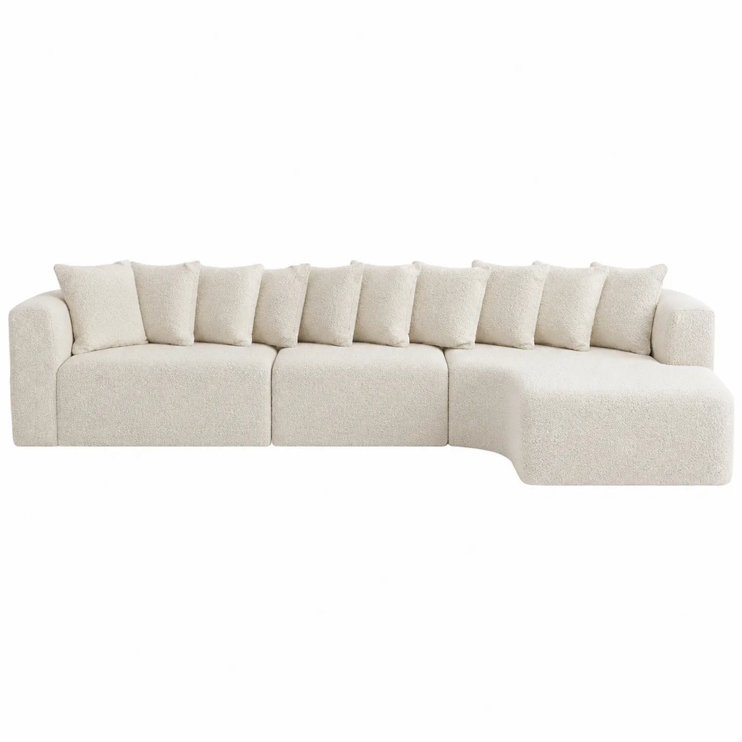 Sofá chaiselongue modular en tela de poliéster Beige
