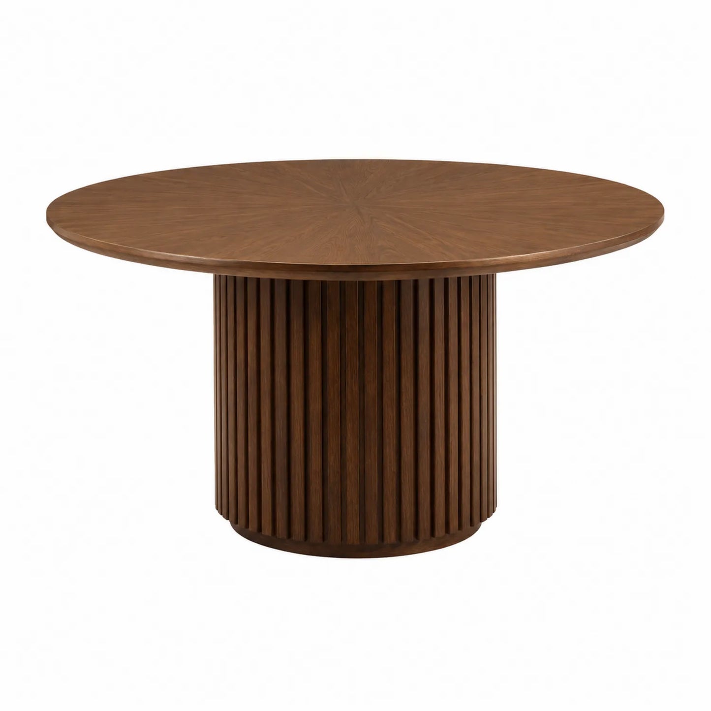Mesa de Comedor Redonda de Madera Marrón 120 cm