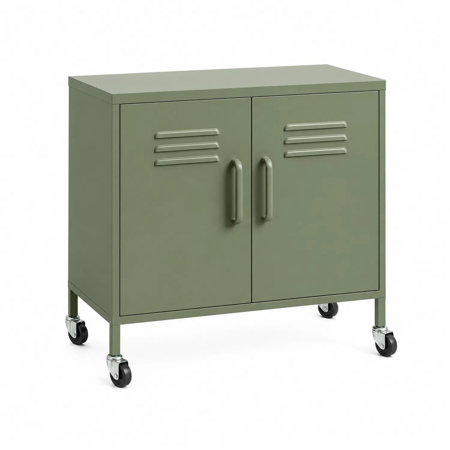 Armario de Metal con Ruedas Verde 80x40x90 cm