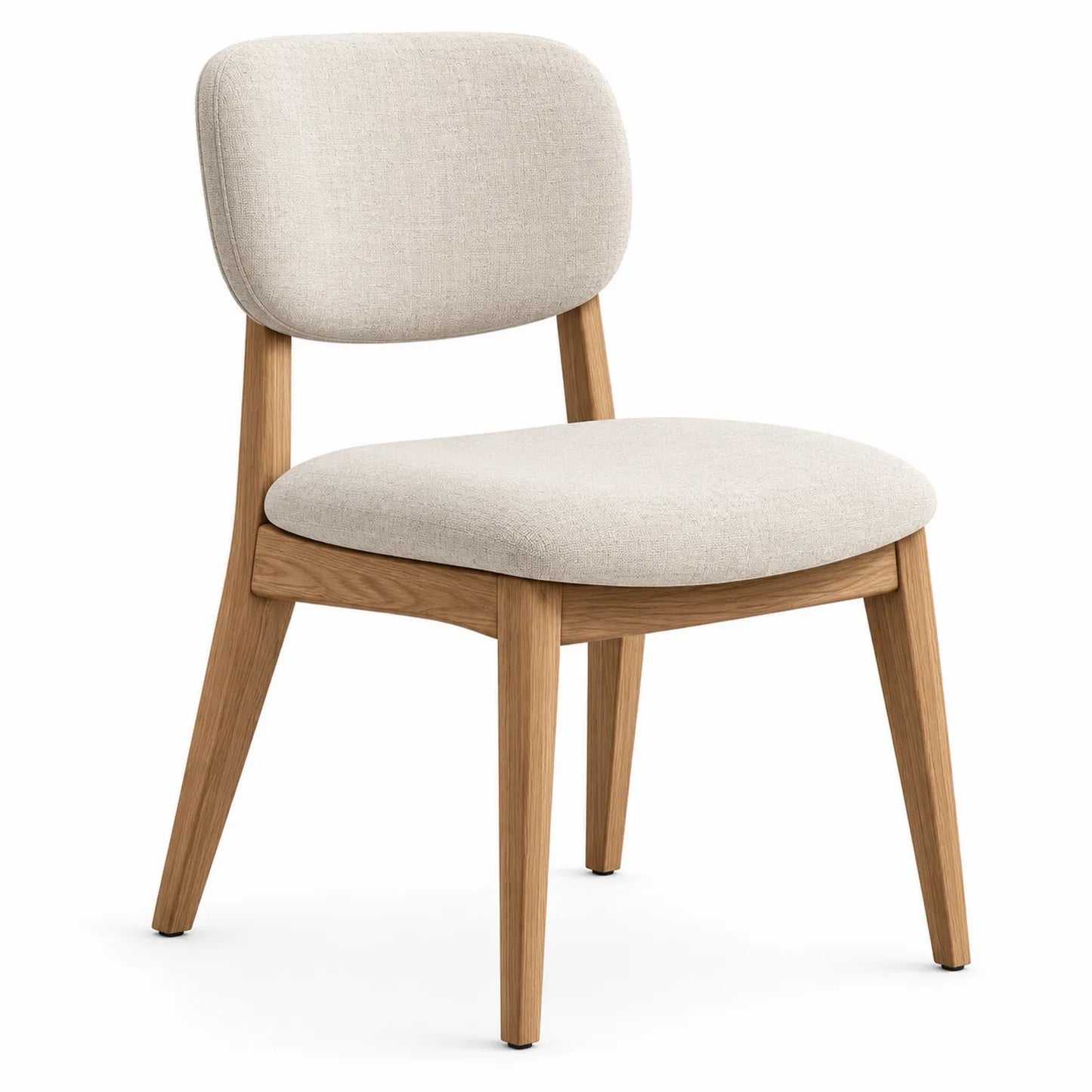 Silla de madera con asiento tapizado en beige