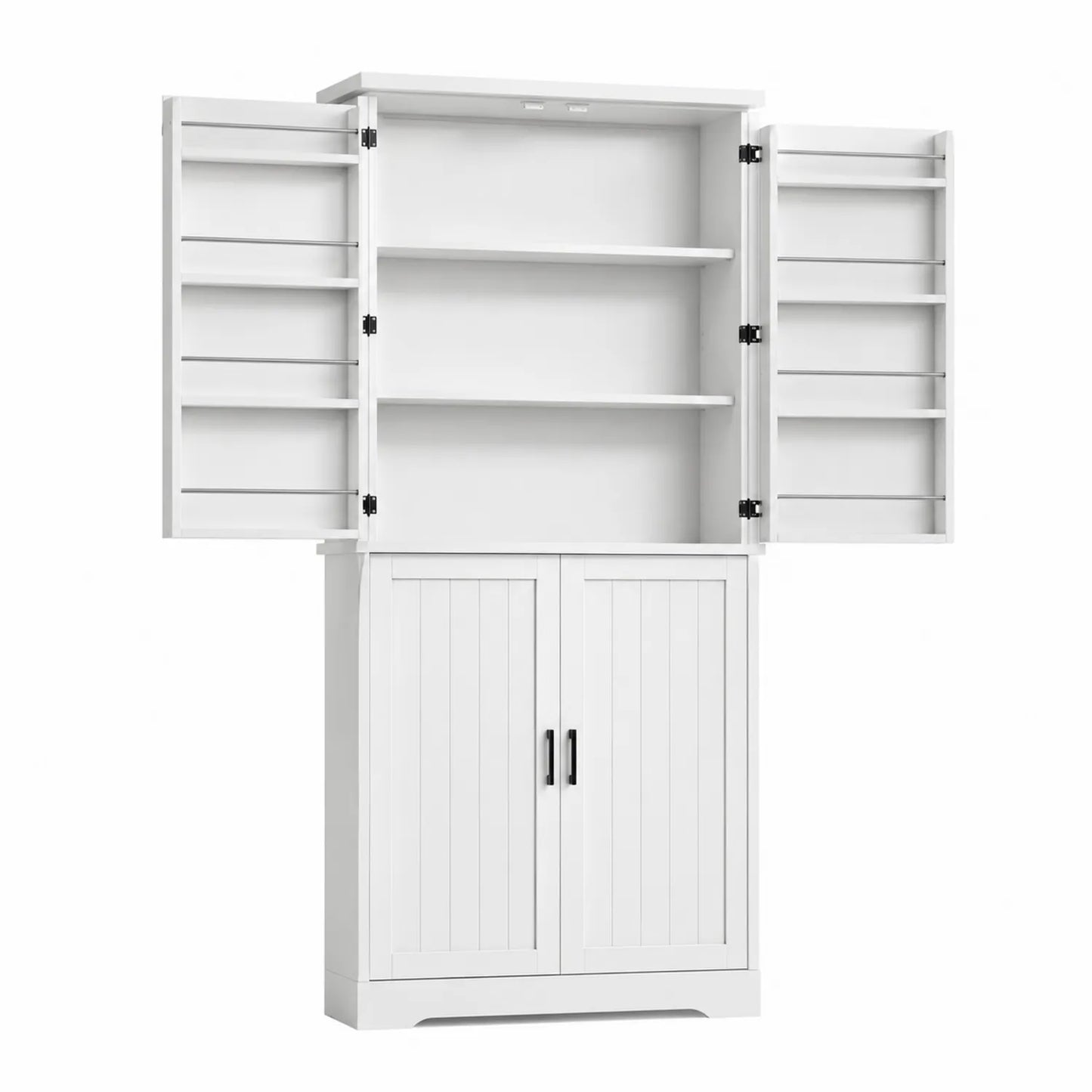 Aparador de madera MDF blanco con puertas y estantes