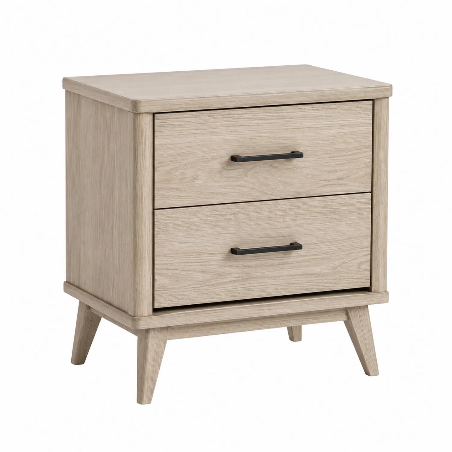 Mesita de madera con 2 cajones de roble claro