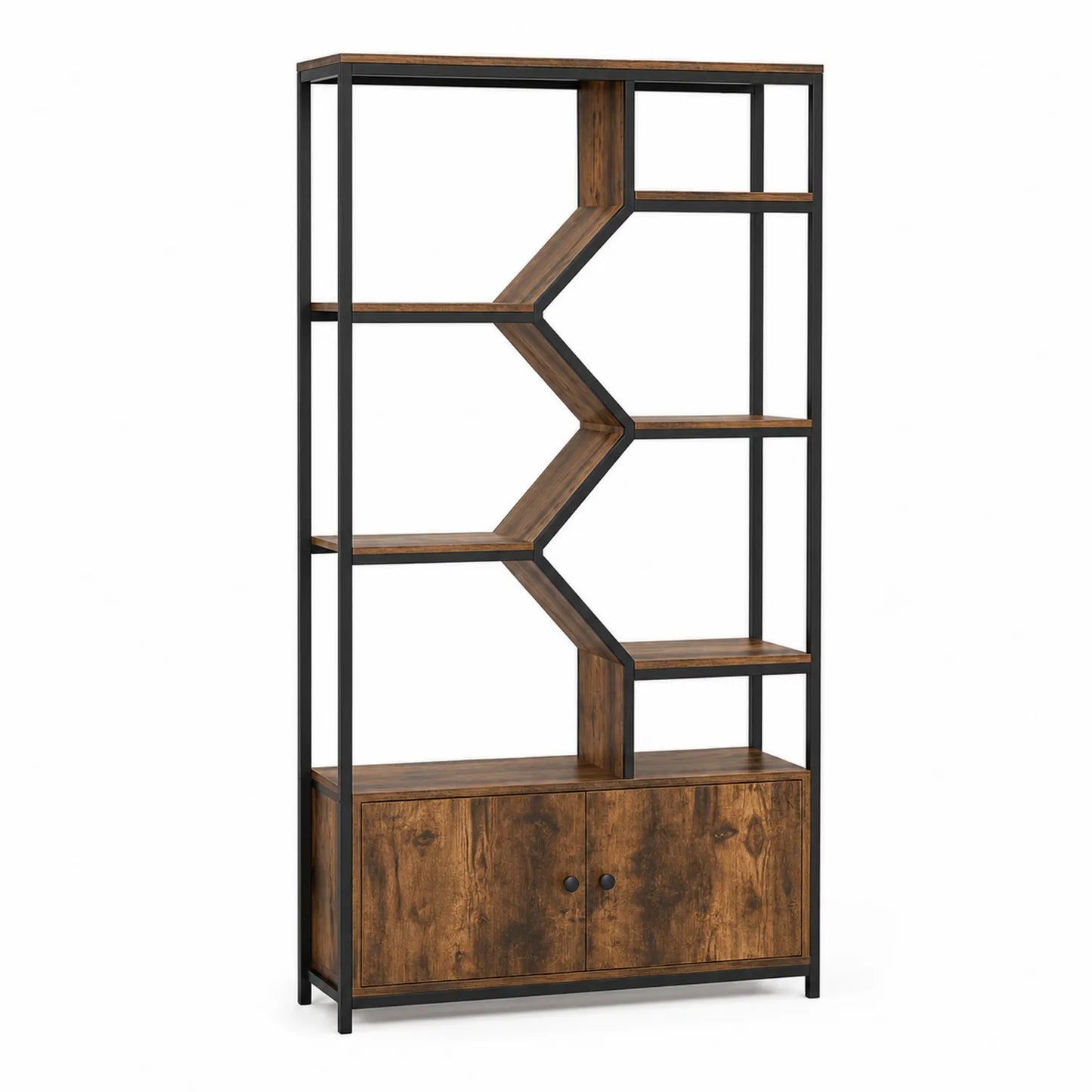 Estantería de Madera y Metal Marrón 180x90x35 cm