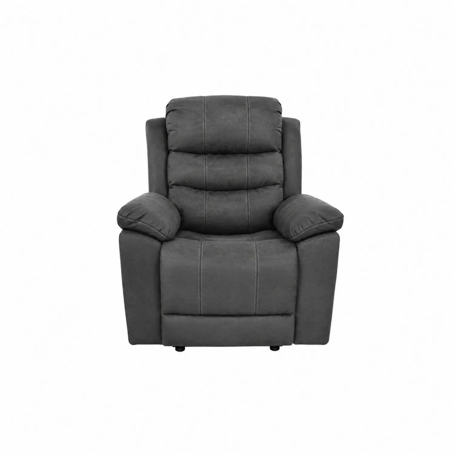 Sillón reclinable de microfibra gris 90x95x102 cm