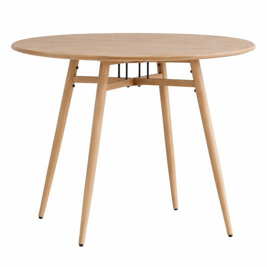 Mesa de comedor redonda de madera de roble