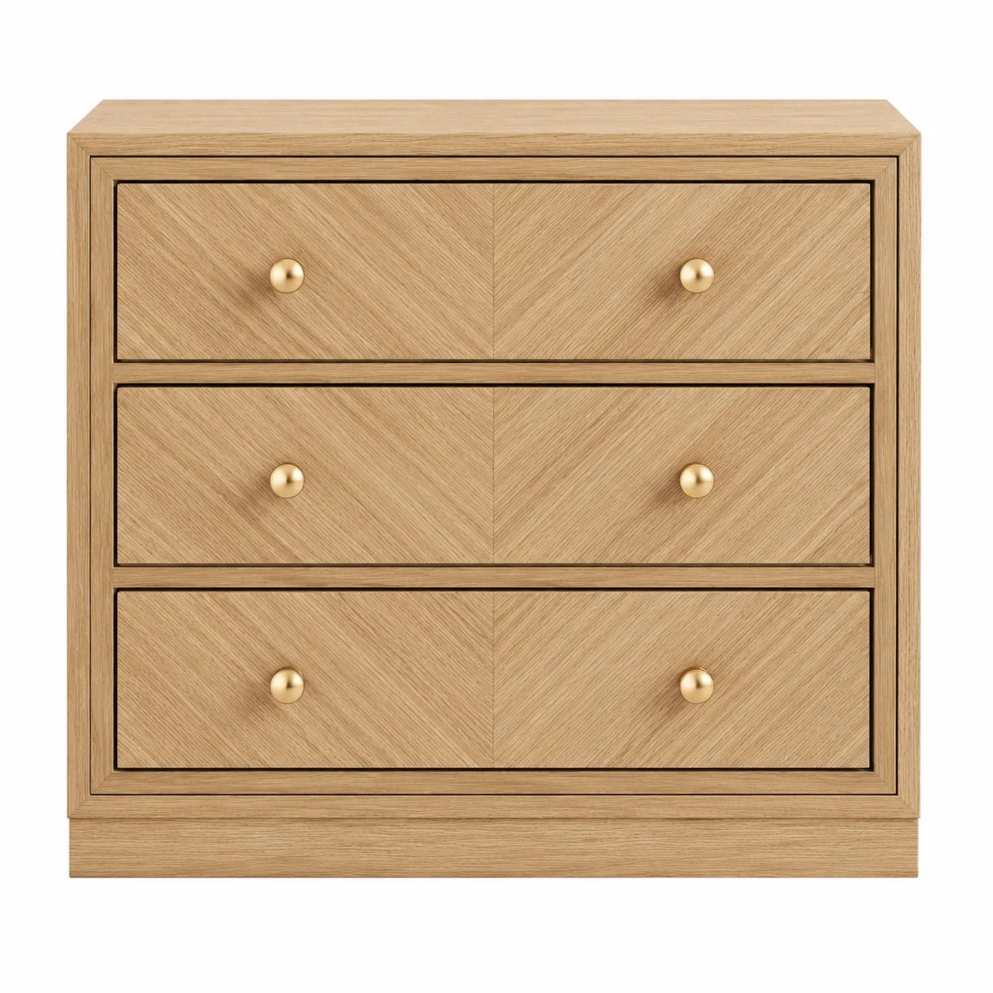 Cómoda de Madera con 3 Cajones Color Natural 80x80x40cm