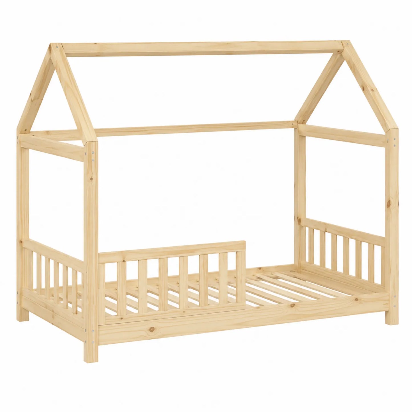Cama de madera maciza para niños con forma de casa 200x100 cm