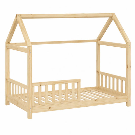 Cama de madera maciza para niños con forma de casa 200x100 cm