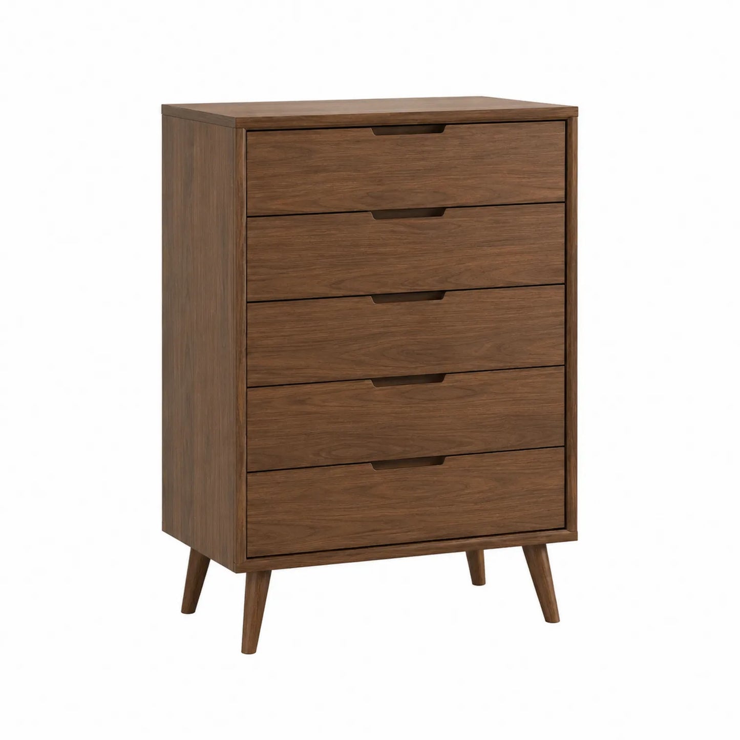 Cómoda de madera contrachapada con 5 cajones marrón 80x40x120 cm