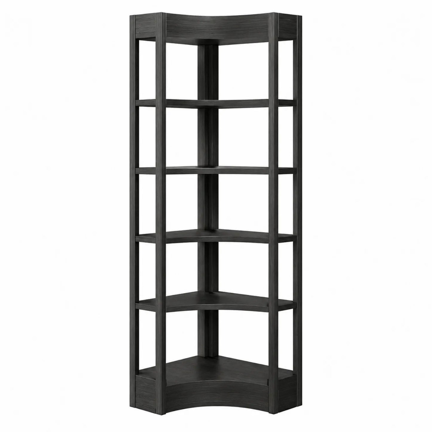 Estantería de esquina de madera negra