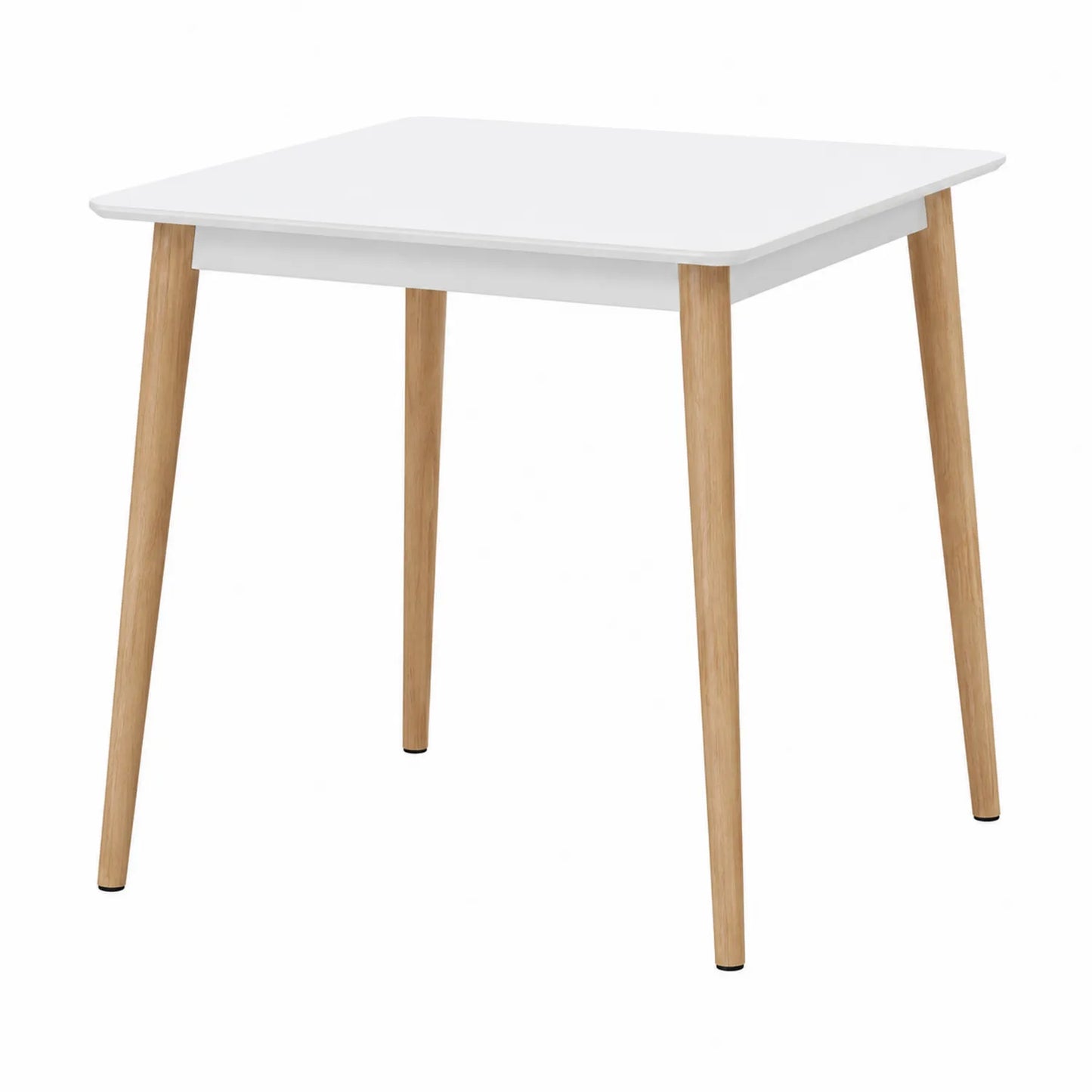 Mesa cuadrada de madera maciza y MDF blanco 75x75x75 cm