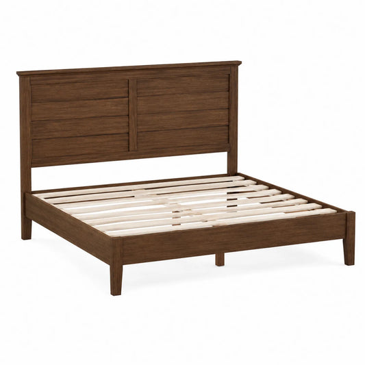 Cama doble de madera de roble marrón 200x160 cm