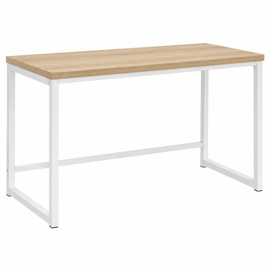 Escritorio Rectangular de Madera y Metal Blanco 120x60x75 cm