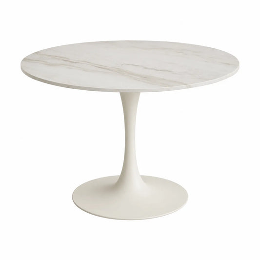 Mesa de comedor redonda de mármol con base de metal 120cm