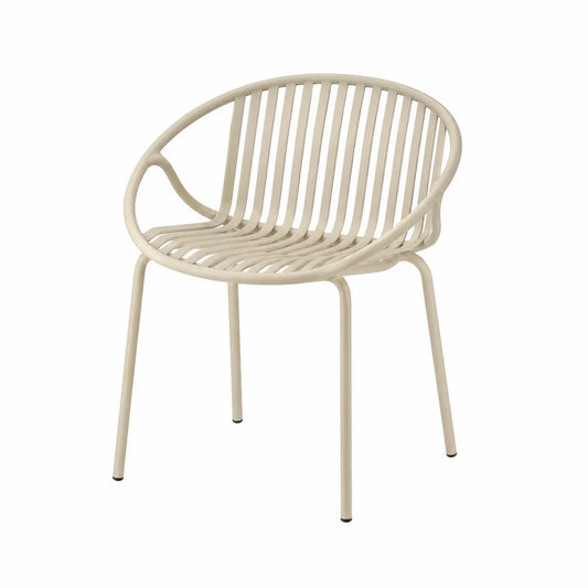 Silla de metal para exterior color Beige