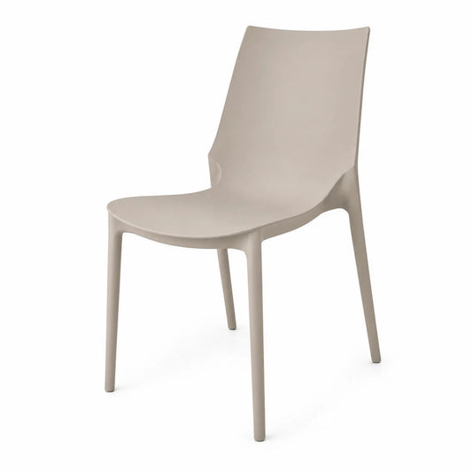 Silla de plástico polipropileno beige para exterior
