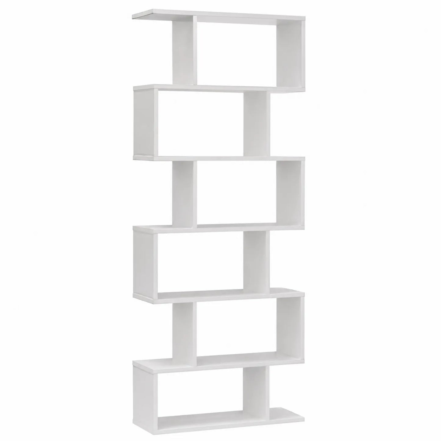 Estantería de MDF Blanco de Diseño Geométrico 197 cm