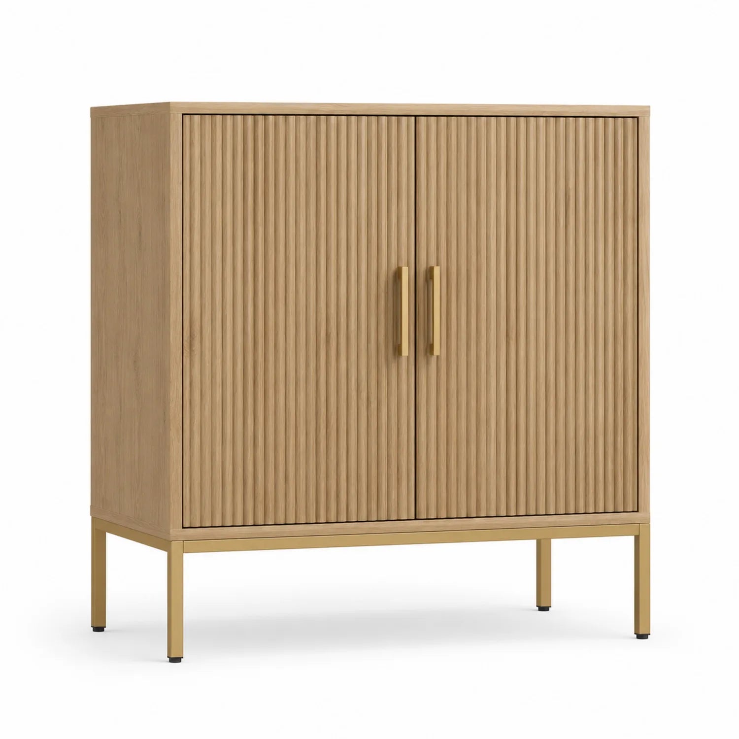 Armario de madera con patas de metal dorado 80x40x90 cm