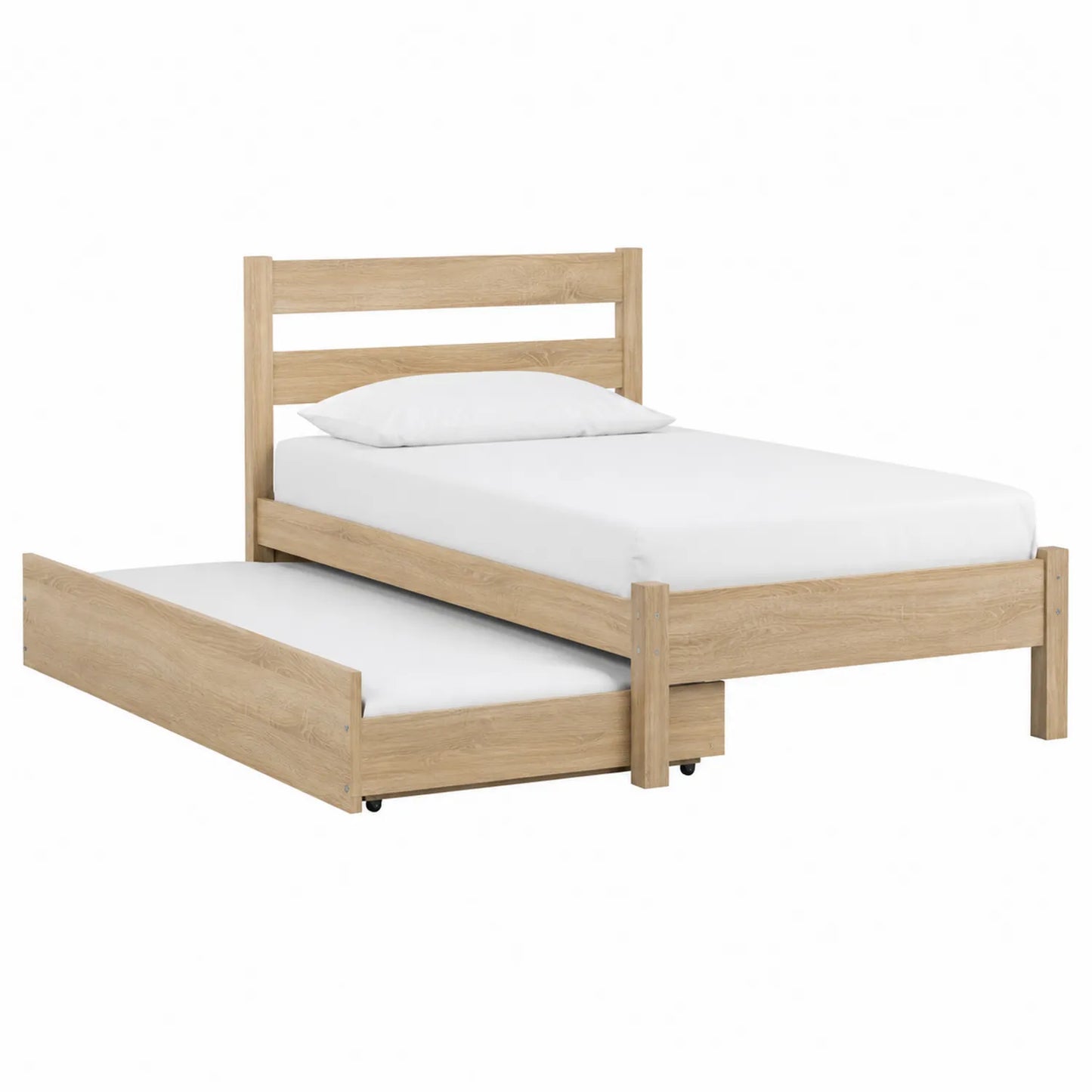 Cama nido de madera de roble claro 200x90 cm
