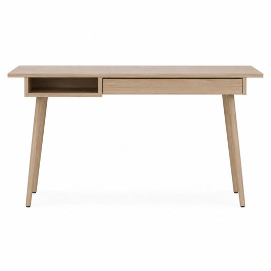 Escritorio de Madera con Estante y Cajón 120x60x75 cm Beige
