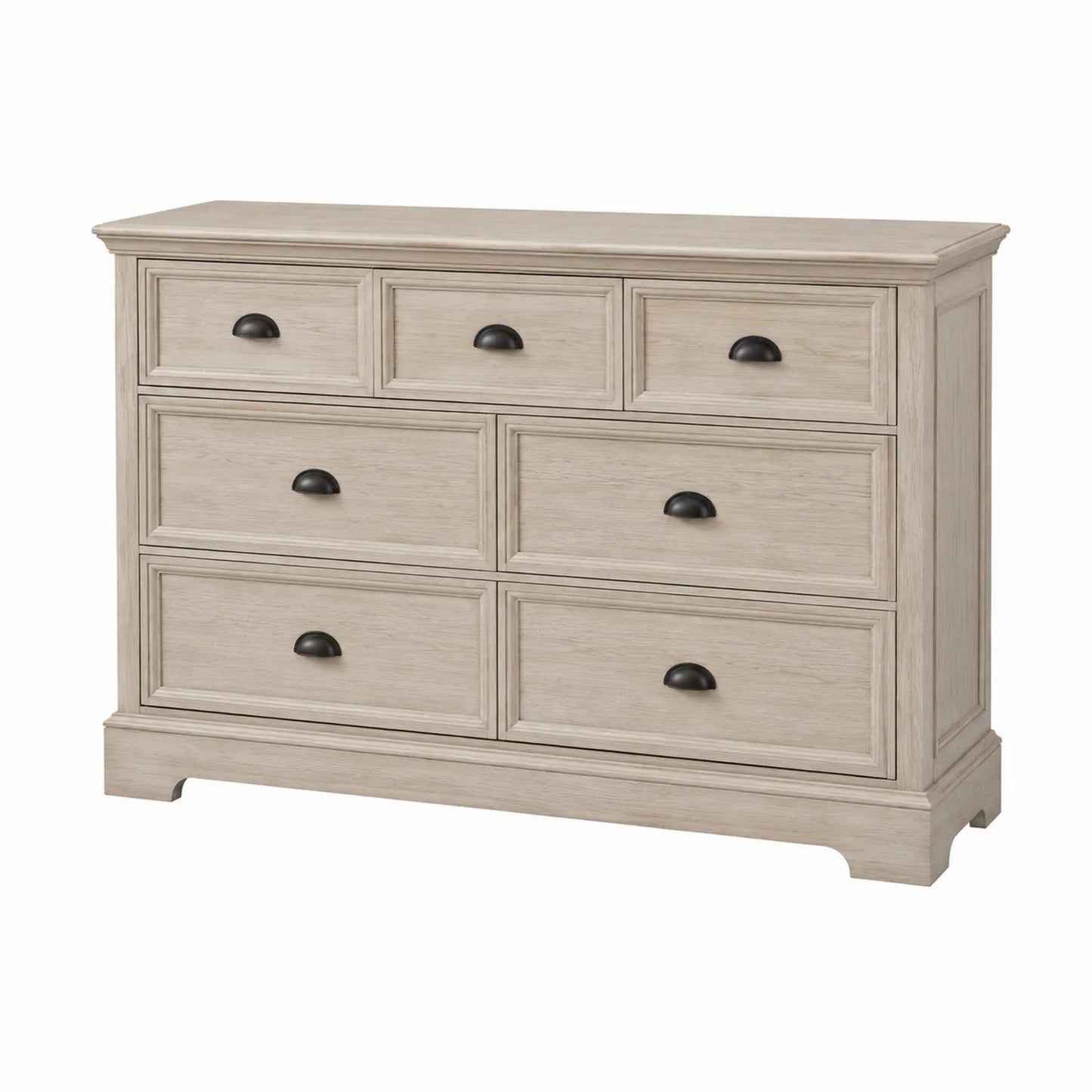 Cómoda de madera con 6 cajones color madera envejecida