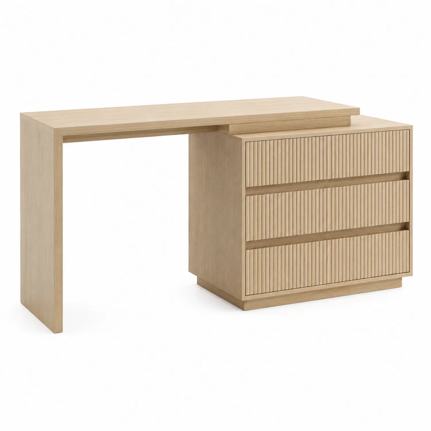 Escritorio de madera de roble con 3 cajones