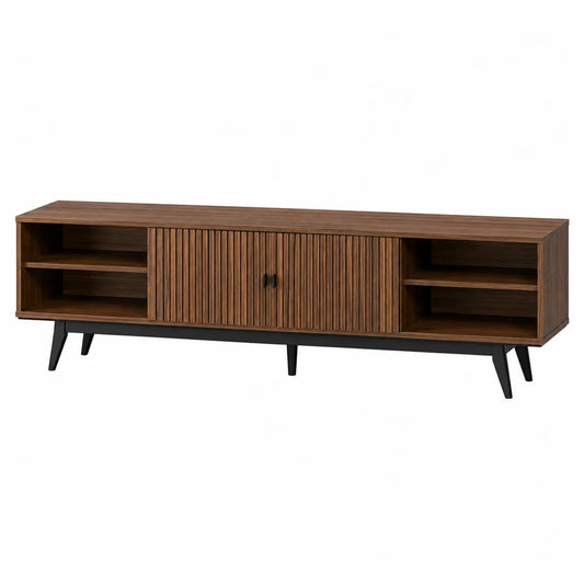 Armario para TV de madera MDF y metal Marrón 180x40x50cm
