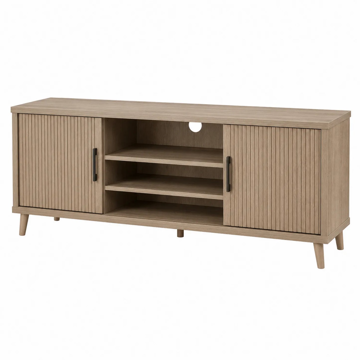 Mueble de TV de madera de roble color Natural 150x40x55 cm