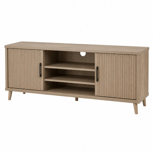 Mueble de TV de madera de roble color Natural 150x40x55 cm